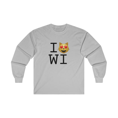 "I'm a Cat that Loves Wisconsin" Long Sleeve Shirt