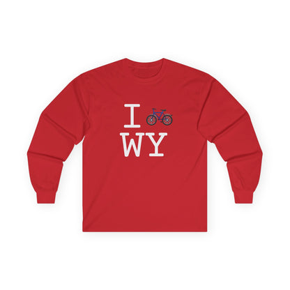 "I Bicycle Wyoming" Long Sleeve Shirt