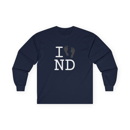 "I leave Footsteps in North Dakota" Long Sleeve Shirt