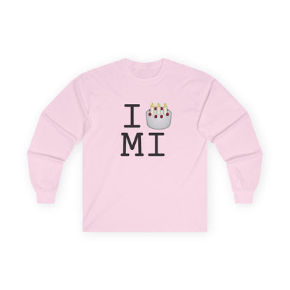 "I Birthday Cake Michigan" Long Sleeve Shirt