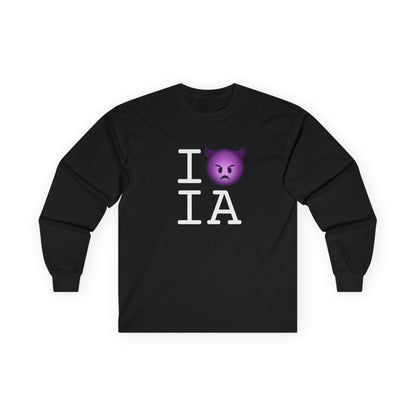 "I'm an Angry Devil about Iowa" Long Sleeve Shirt