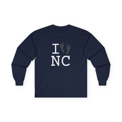"I leave Footsteps in North Carolina" Long Sleeve Shirt
