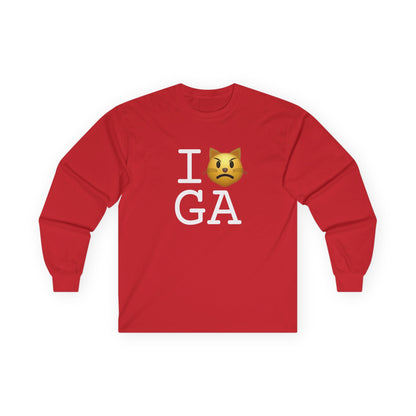 "I'm a Pouting Cat about Georgia" Long Sleeve Shirt