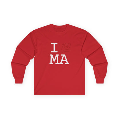 "I Keep it 100 in Massachusetts" Long Sleeve Shirt