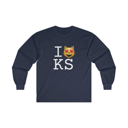 "I'm a Cat that Loves Kansas" Long Sleeve Shirt