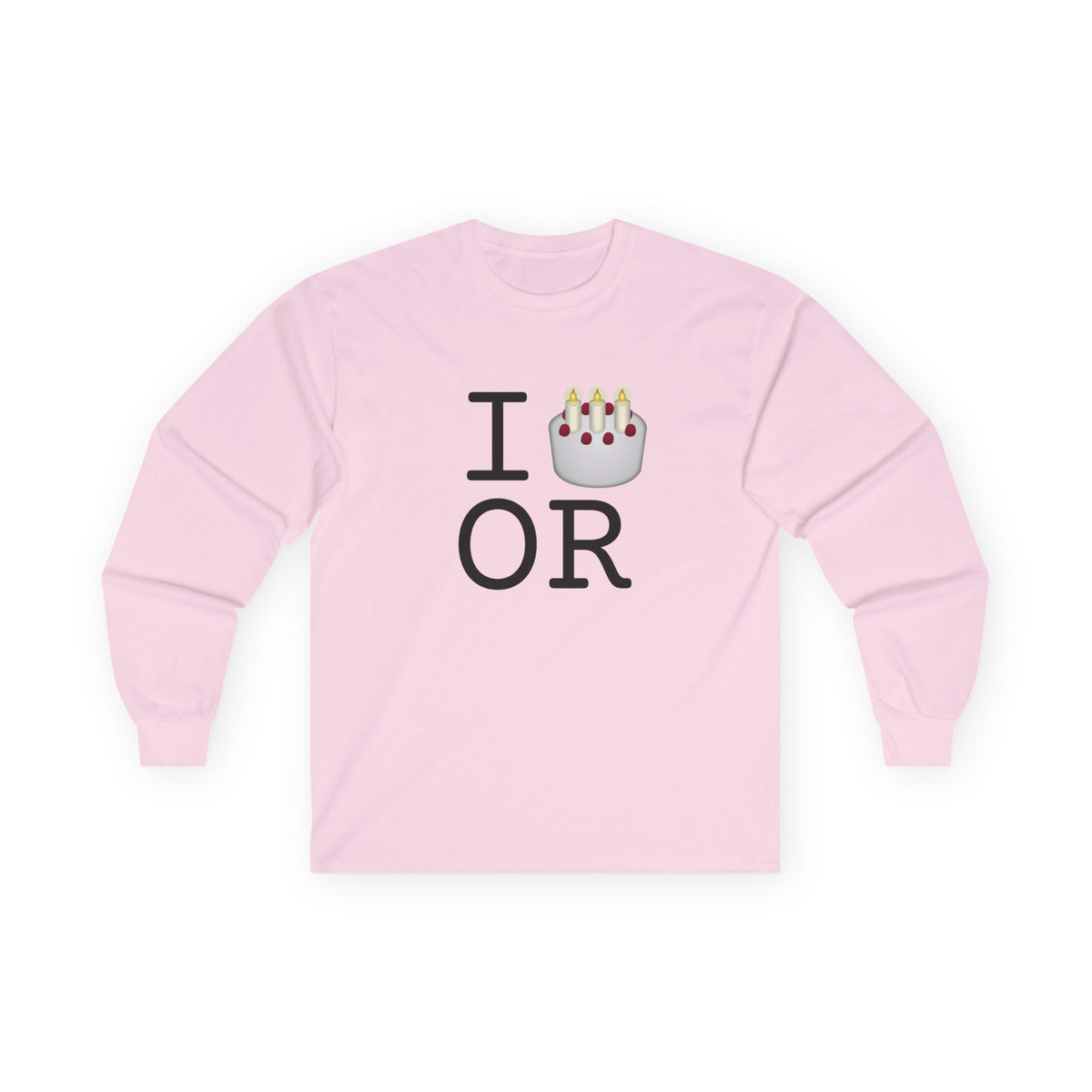 "I Birthday Cake Oregon" Long Sleeve Shirt