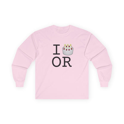 "I Birthday Cake Oregon" Long Sleeve Shirt