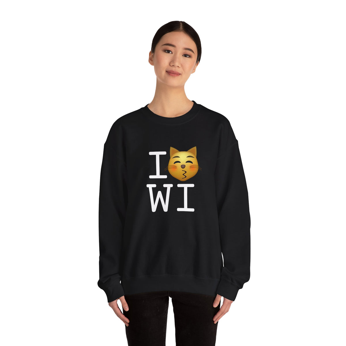 "I'm a Kissing Cat toward Wisconsin" Sweatshirt