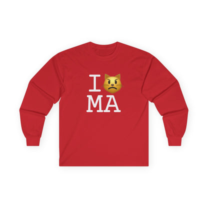 "I'm a Pouting Cat about Massachusetts" Long Sleeve Shirt