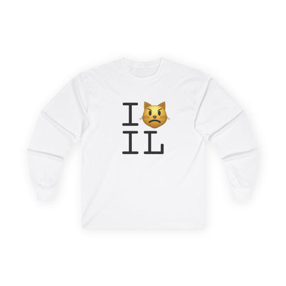 "I'm a Pouting Cat about Illinois" Long Sleeve Shirt