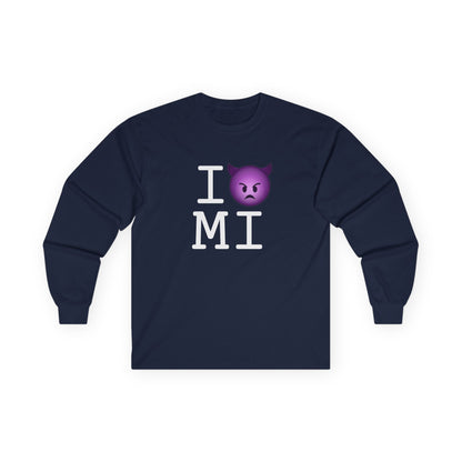 "I'm an Angry Devil about Michigan" Long Sleeve Shirt