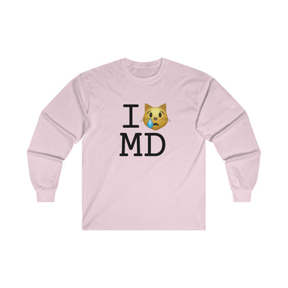 "I'm a Crying Cat about Maryland" Long Sleeve Shirt