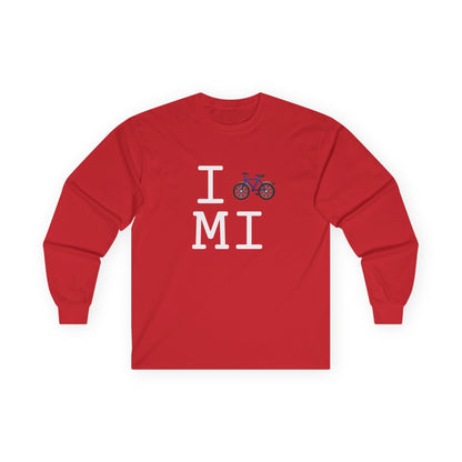 "I Bicycle Michigan" Long Sleeve Shirt