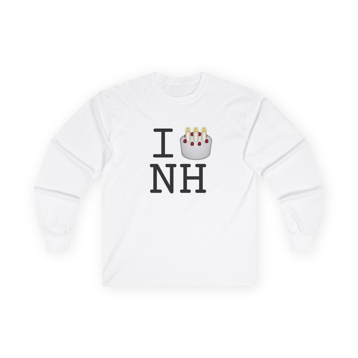 "I Birthday Cake New Hampshire" Long Sleeve Shirt