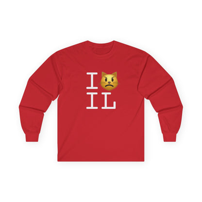 "I'm a Pouting Cat about Illinois" Long Sleeve Shirt