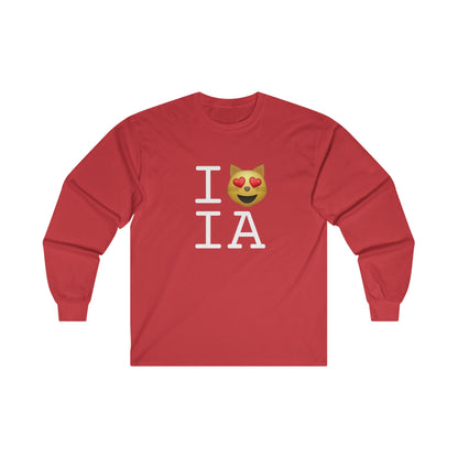 "I'm a Cat that Loves Iowa" Long Sleeve Shirt