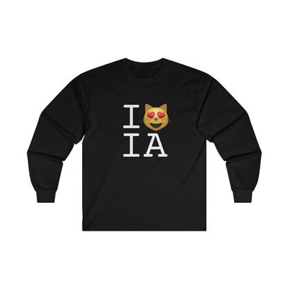 "I'm a Cat that Loves Iowa" Long Sleeve Shirt