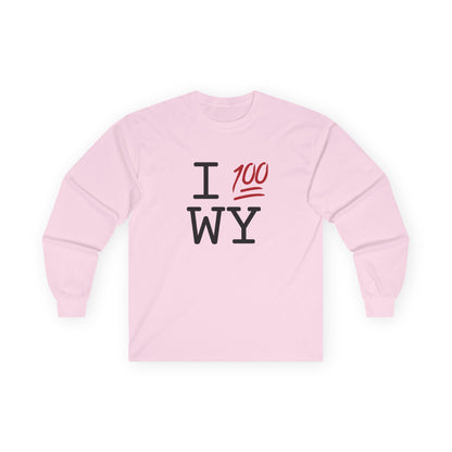 "I Keep it 100 in Wyoming" Long Sleeve Shirt