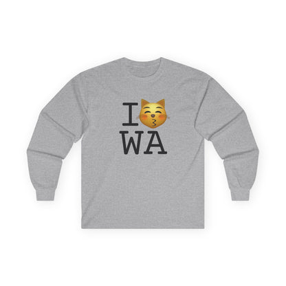 "I'm a Kissing Cat toward Washington" Long Sleeve Shirt