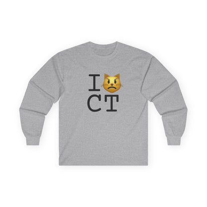 "I'm a Pouting Cat about Connecticut" Long Sleeve Shirt