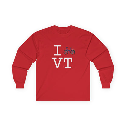 "I Bicycle Vermont" Long Sleeve Shirt