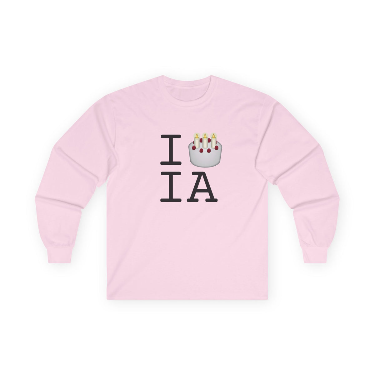 "I Birthday Cake Iowa" Long Sleeve Shirt