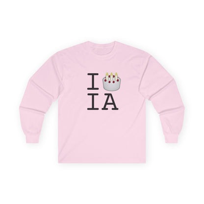 "I Birthday Cake Iowa" Long Sleeve Shirt
