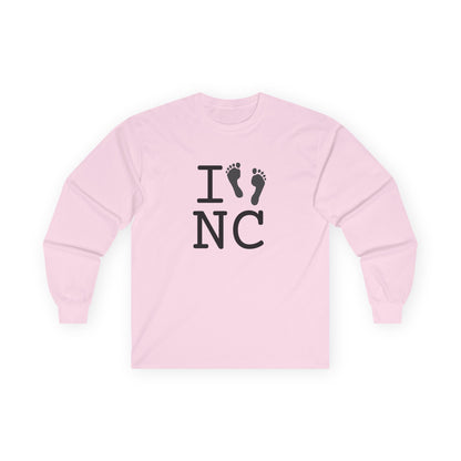 "I leave Footsteps in North Carolina" Long Sleeve Shirt