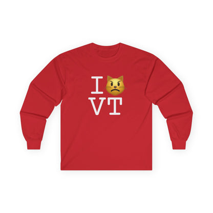 "I'm a Pouting Cat about Vermont" Long Sleeve Shirt