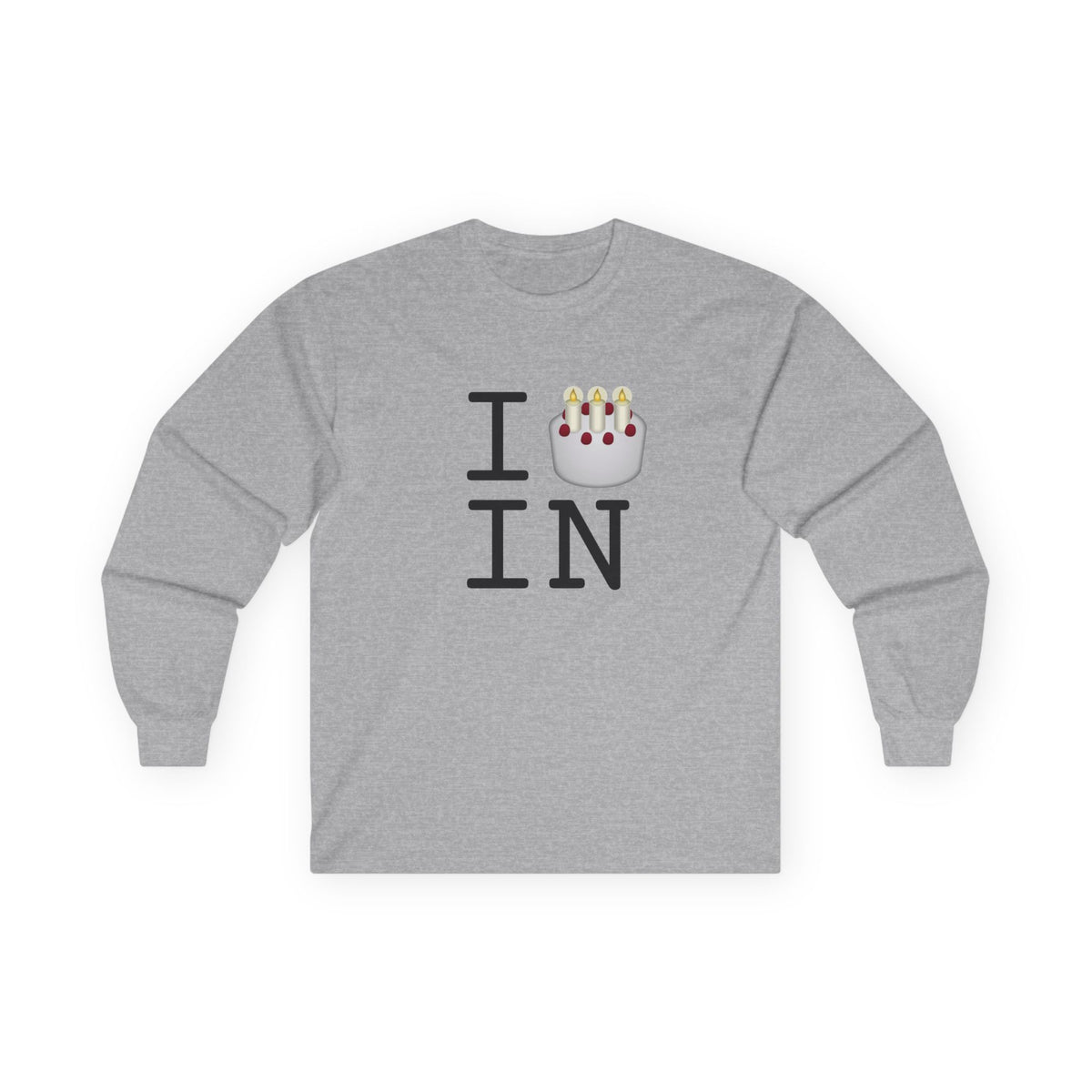"I Birthday Cake Indiana" Long Sleeve Shirt