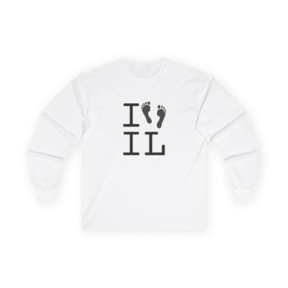 "I leave Footsteps in Illinois" Long Sleeve Shirt