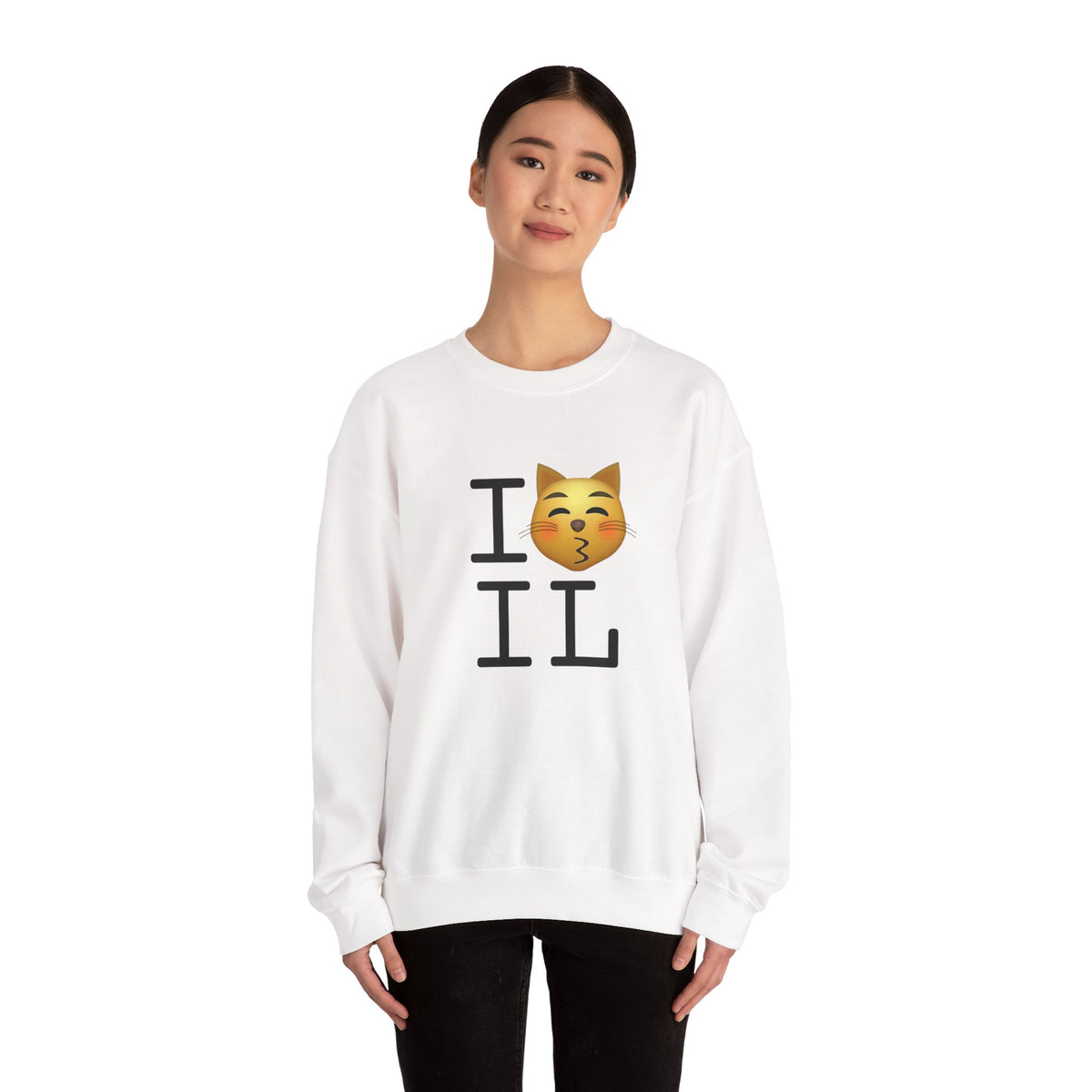 "I'm a Kissing Cat toward Illinois" Sweatshirt