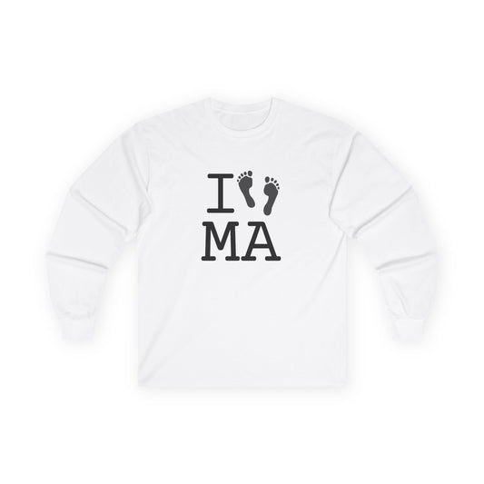 "I leave Footsteps in Massachusetts" Long Sleeve Shirt