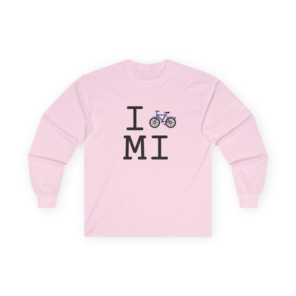 "I Bicycle Michigan" Long Sleeve Shirt