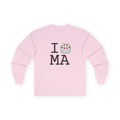 "I Birthday Cake Massachusetts" Long Sleeve Shirt