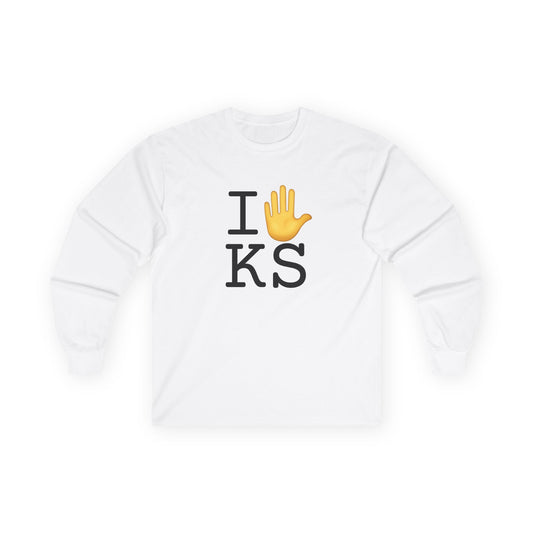 "I Stop (Raised Hand) Kansas" Long Sleeve Shirt