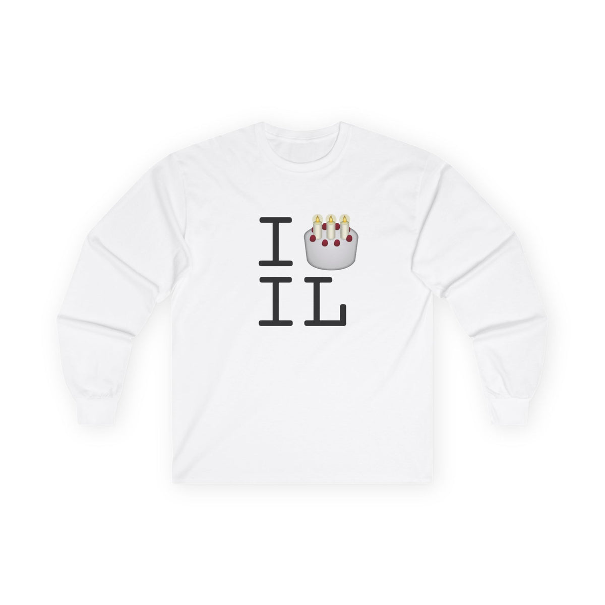 "I Birthday Cake Illinois" Long Sleeve Shirt