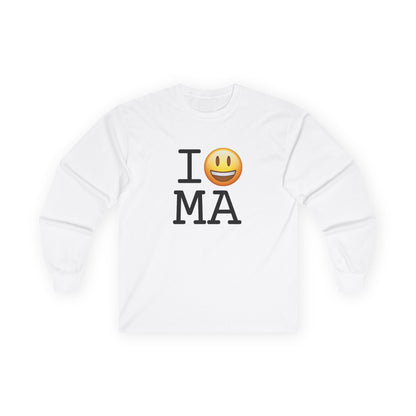 "I'm Happy about Massachusetts" Long Sleeve Shirt