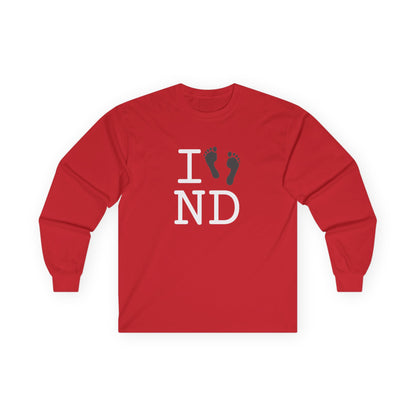 "I leave Footsteps in North Dakota" Long Sleeve Shirt
