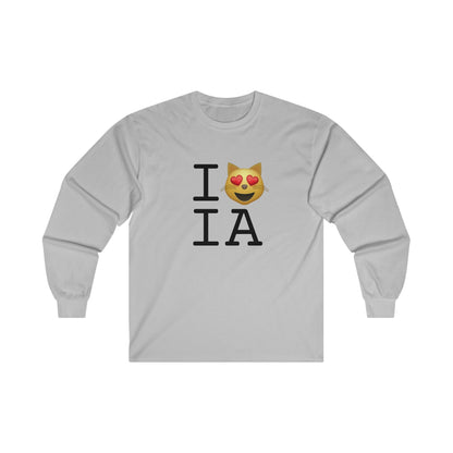 "I'm a Cat that Loves Iowa" Long Sleeve Shirt