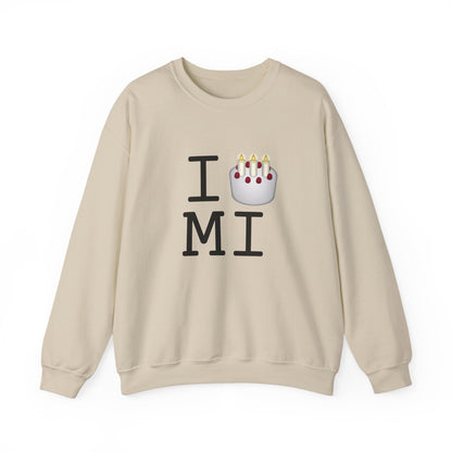 "I Birthday Cake Michigan" Sweatshirt