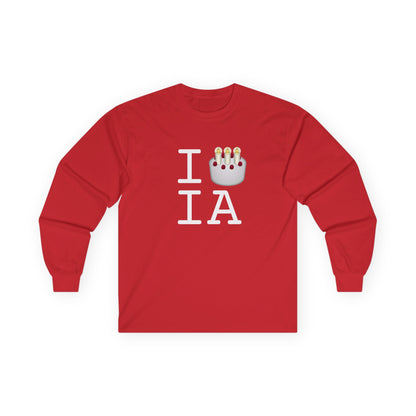 "I Birthday Cake Iowa" Long Sleeve Shirt