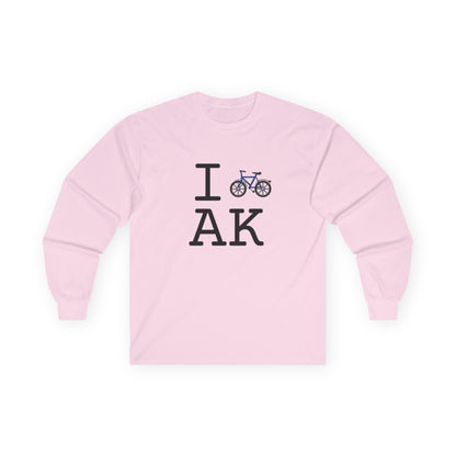 "I Bicycle Alaska" Long Sleeve Shirt