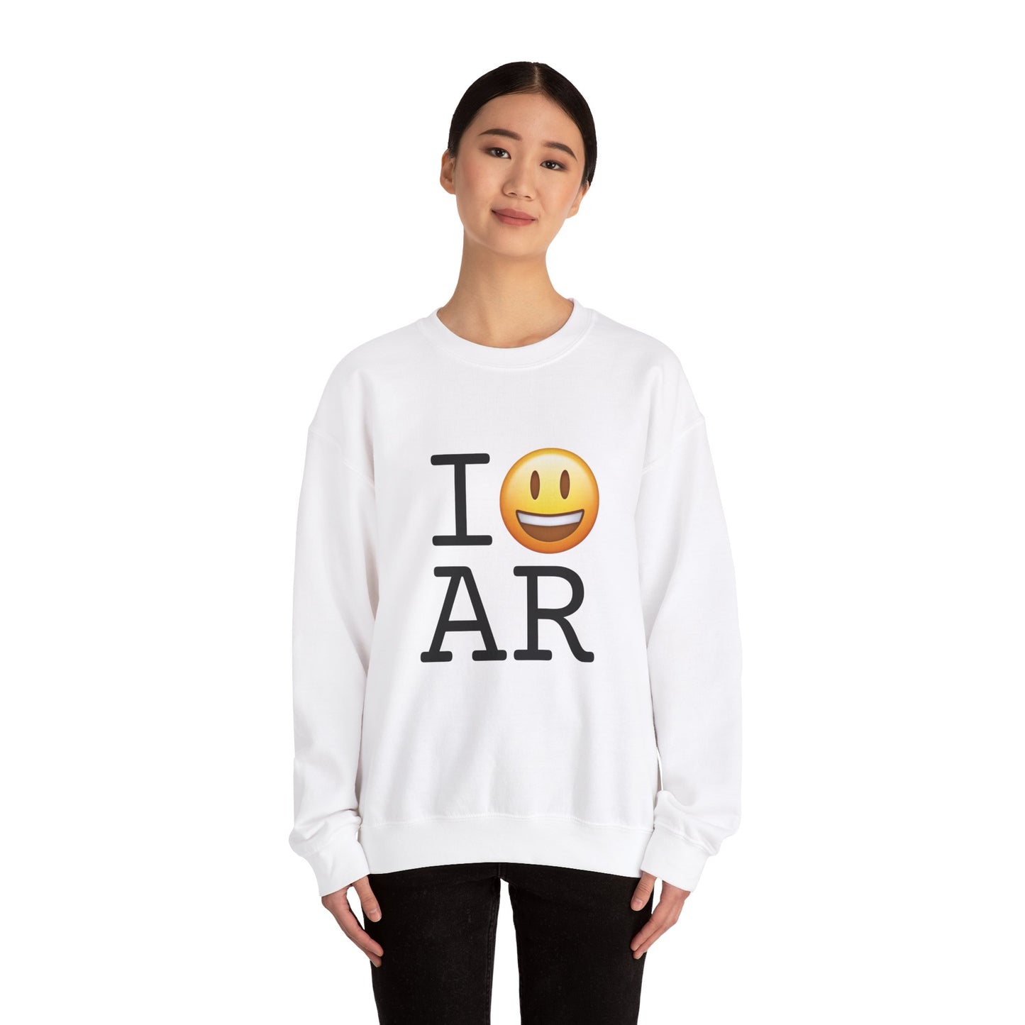 "I'm Happy about Arkansas" Sweatshirt