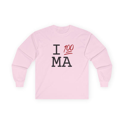 "I Keep it 100 in Massachusetts" Long Sleeve Shirt