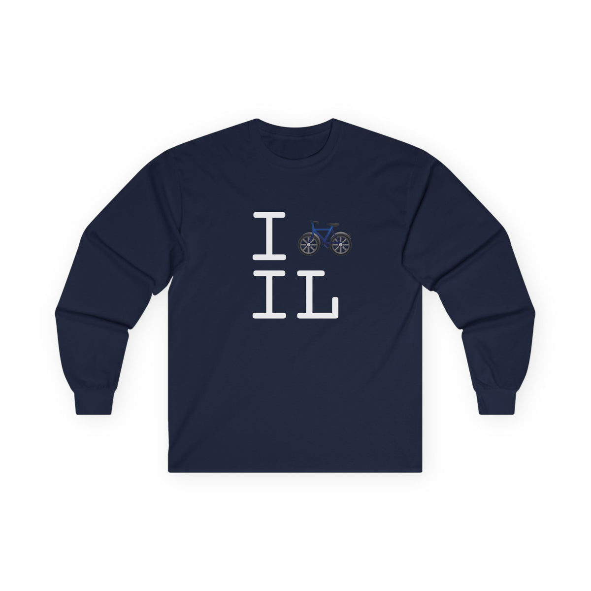 "I Bicycle Illinois" Long Sleeve Shirt