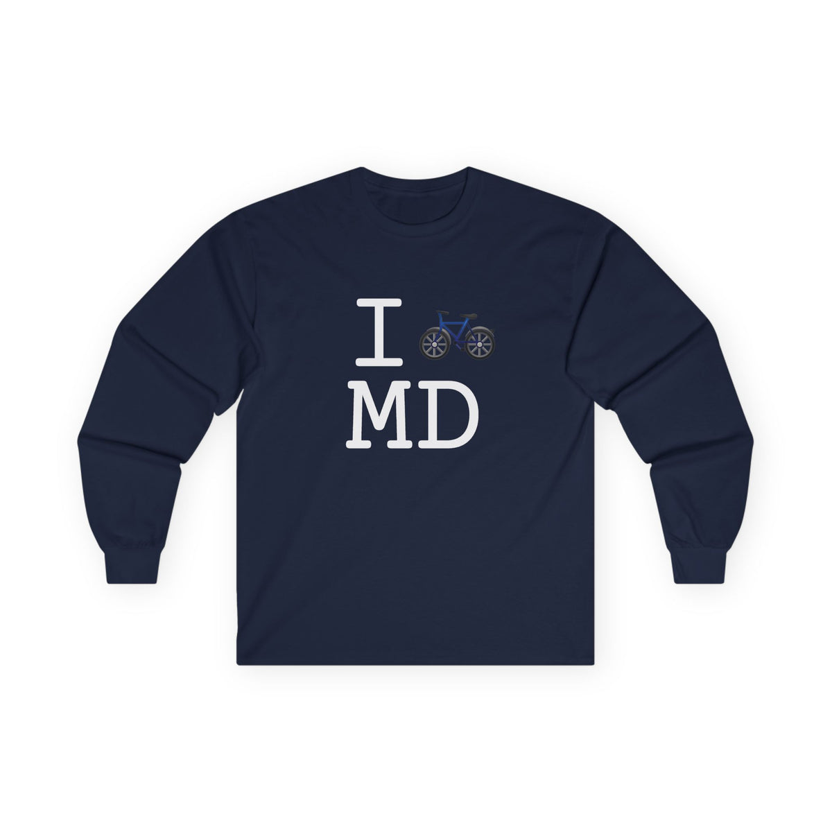"I Bicycle Maryland" Long Sleeve Shirt