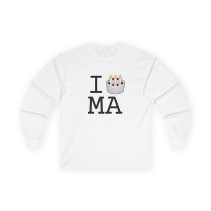 "I Birthday Cake Massachusetts" Long Sleeve Shirt