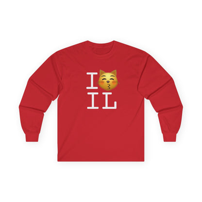 "I'm a Kissing Cat toward Illinois" Long Sleeve Shirt