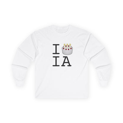 "I Birthday Cake Iowa" Long Sleeve Shirt